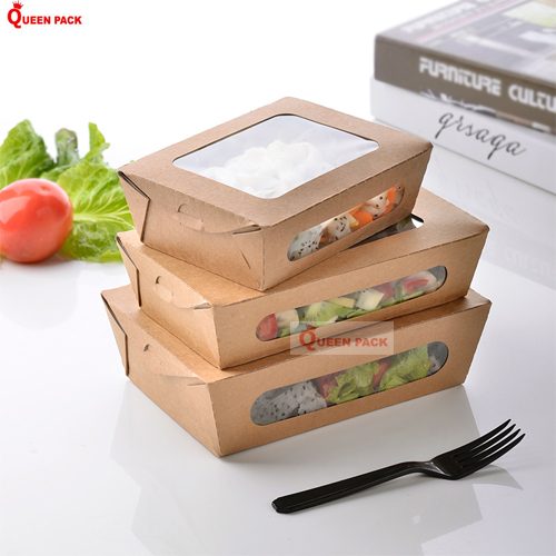 Hộp giấy kraft đựng salat - Bao Bì Thực Phẩm Queen Pack - Công ty TNHH Queen Pack